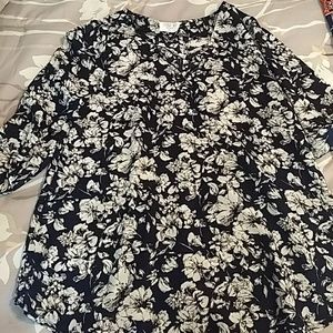 Floral 3/4 Length Sleeve Blouse